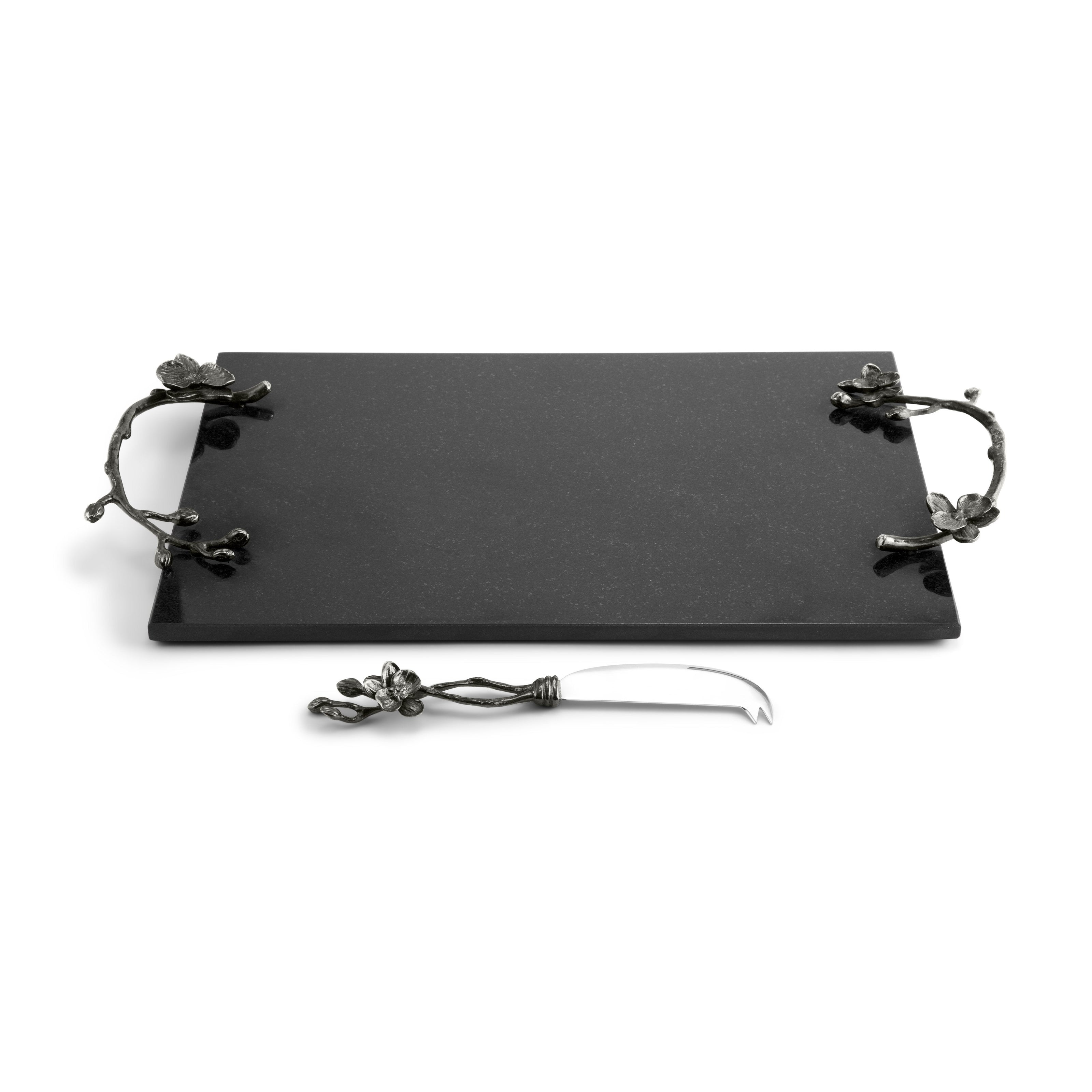 Michael Aram Black Orchid Cheese Board With Knife