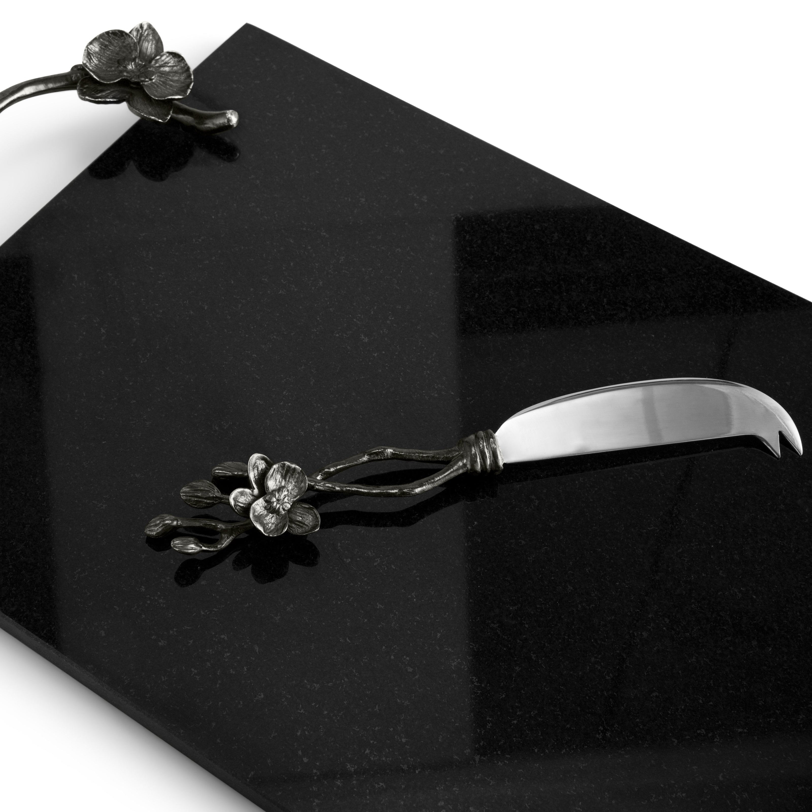 Michael Aram Black Orchid Cheese Board With Knife