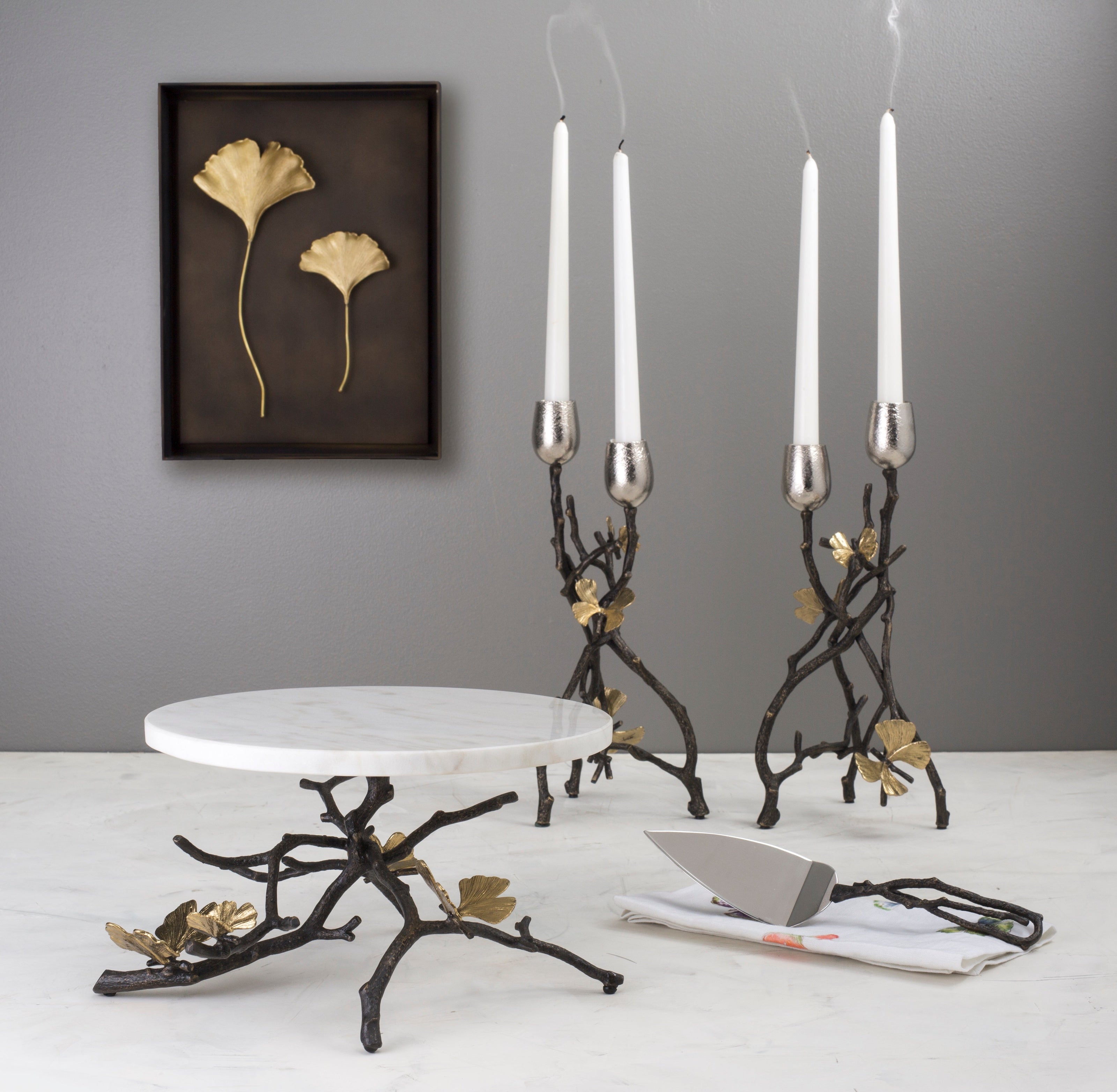Michael Aram Butterfly Ginkgo Candleholders Set of 2