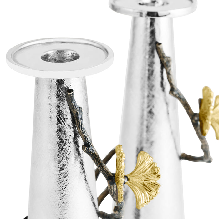 Michael Aram Butterfly Ginkgo Gold Candleholders - Set of 2