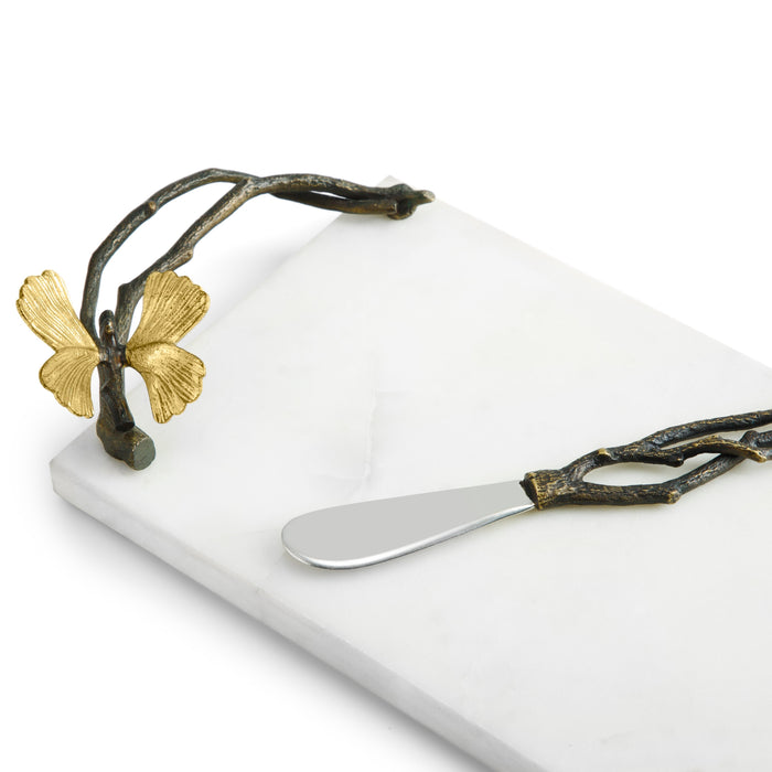 Michael Aram Butterfly Ginkgo Small Cheese Board with Knife
