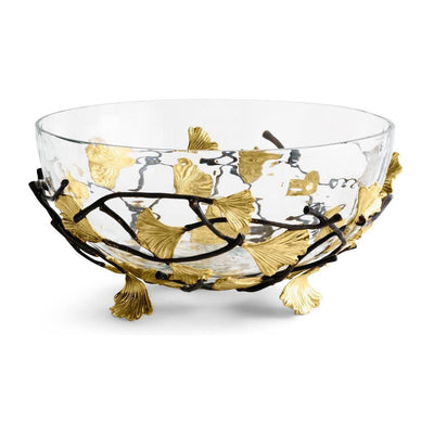Michael Aram Golden Ginkgo Medium Glass Bwl