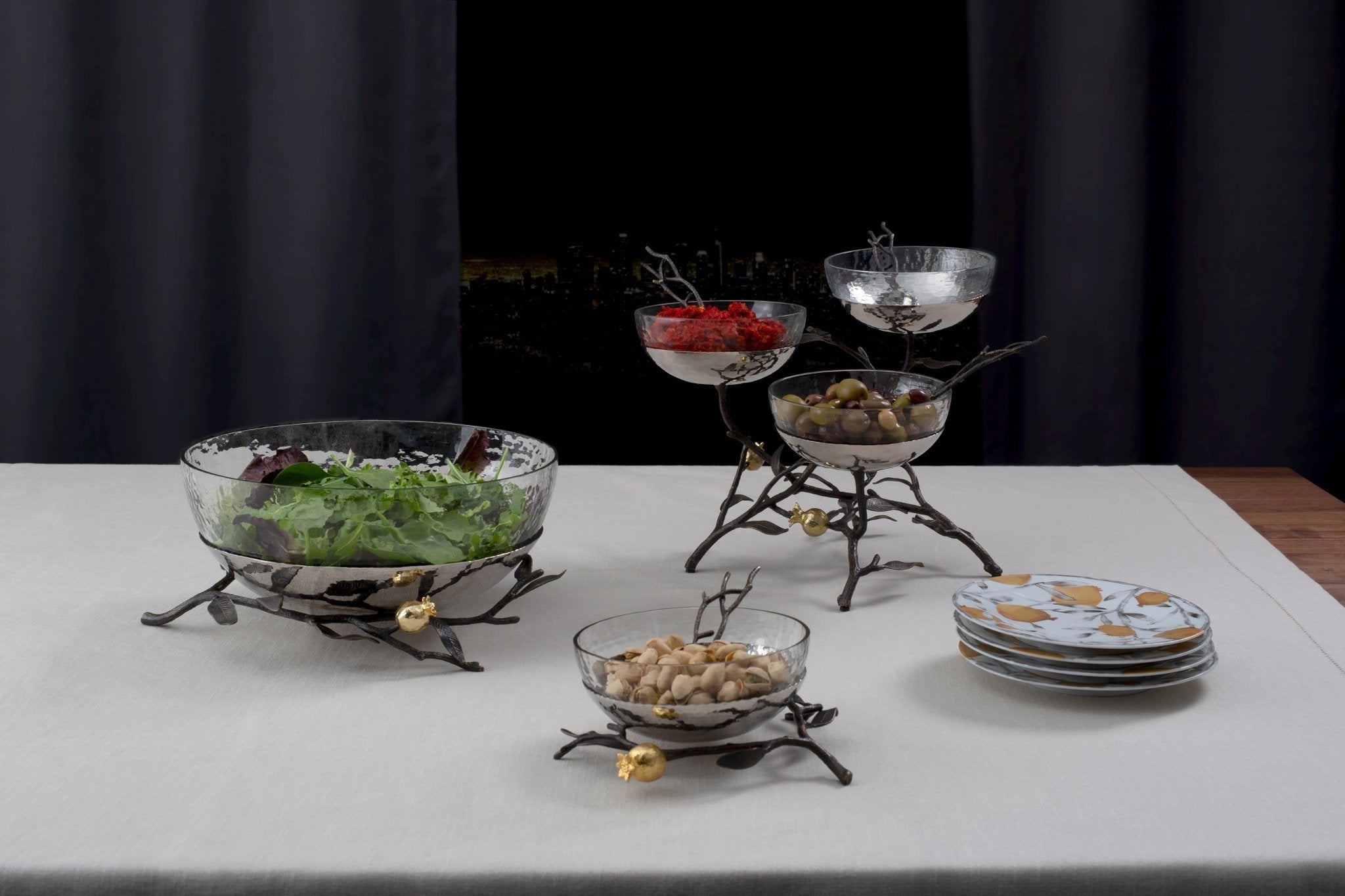 Michael Aram Pomegranate Glass Bowl With Spoon