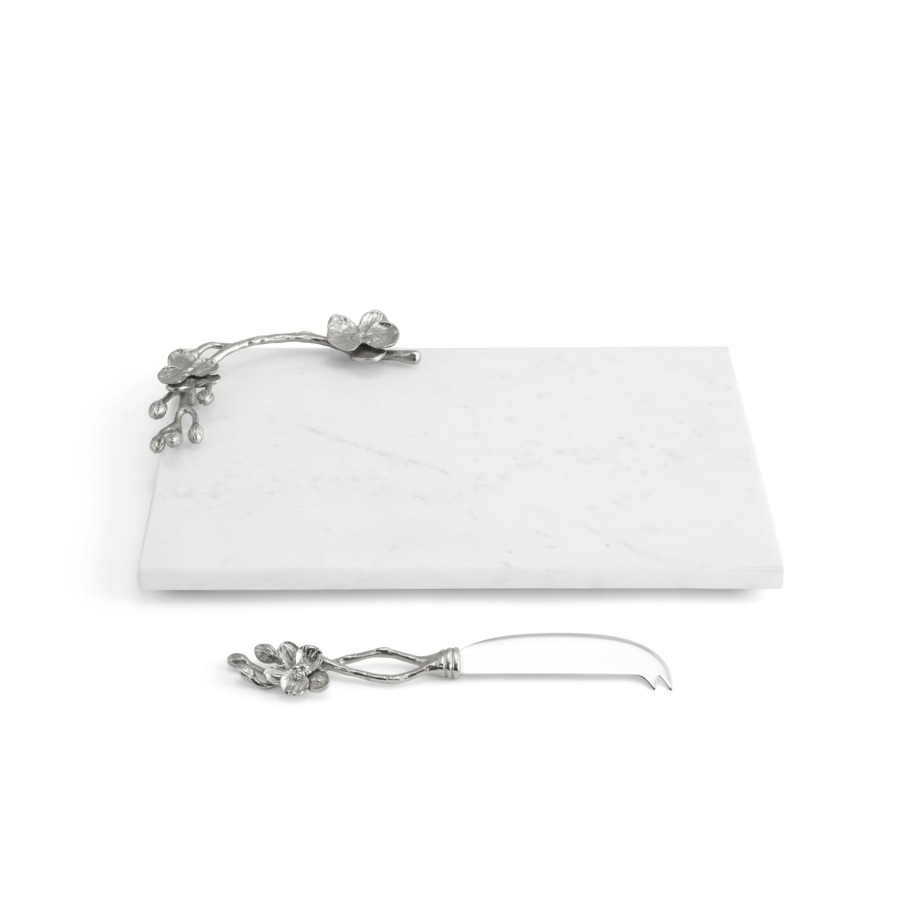 Michael Aram White Orchid Small Cheese Board With Knife