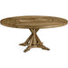 Jonathan Charles 72" Medium Brown Driftwood Round Dining Table with Inbuilt Lazy Susan