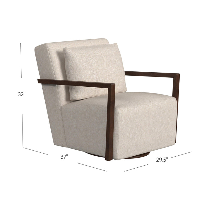 Hooker Upholstery Creighton Exposed Wood Swivel Chair