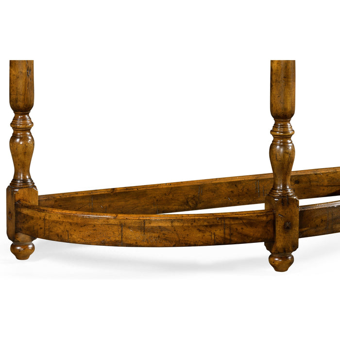 Jonathan Charles Country Walnut Demilune Console Table