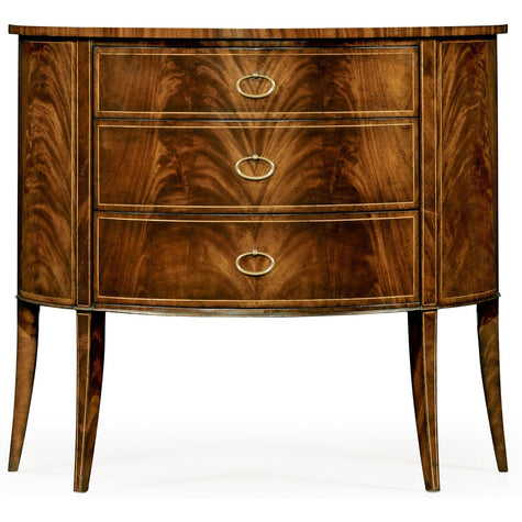 Jonathan Charles Biedermeier Style Mahogany Demilune Cabinet