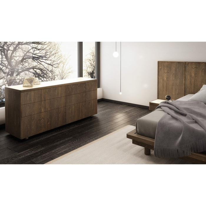 Huppe Surface Bed with Long Upholstered Heardboard ‐ Drawers & Indirect Lighting