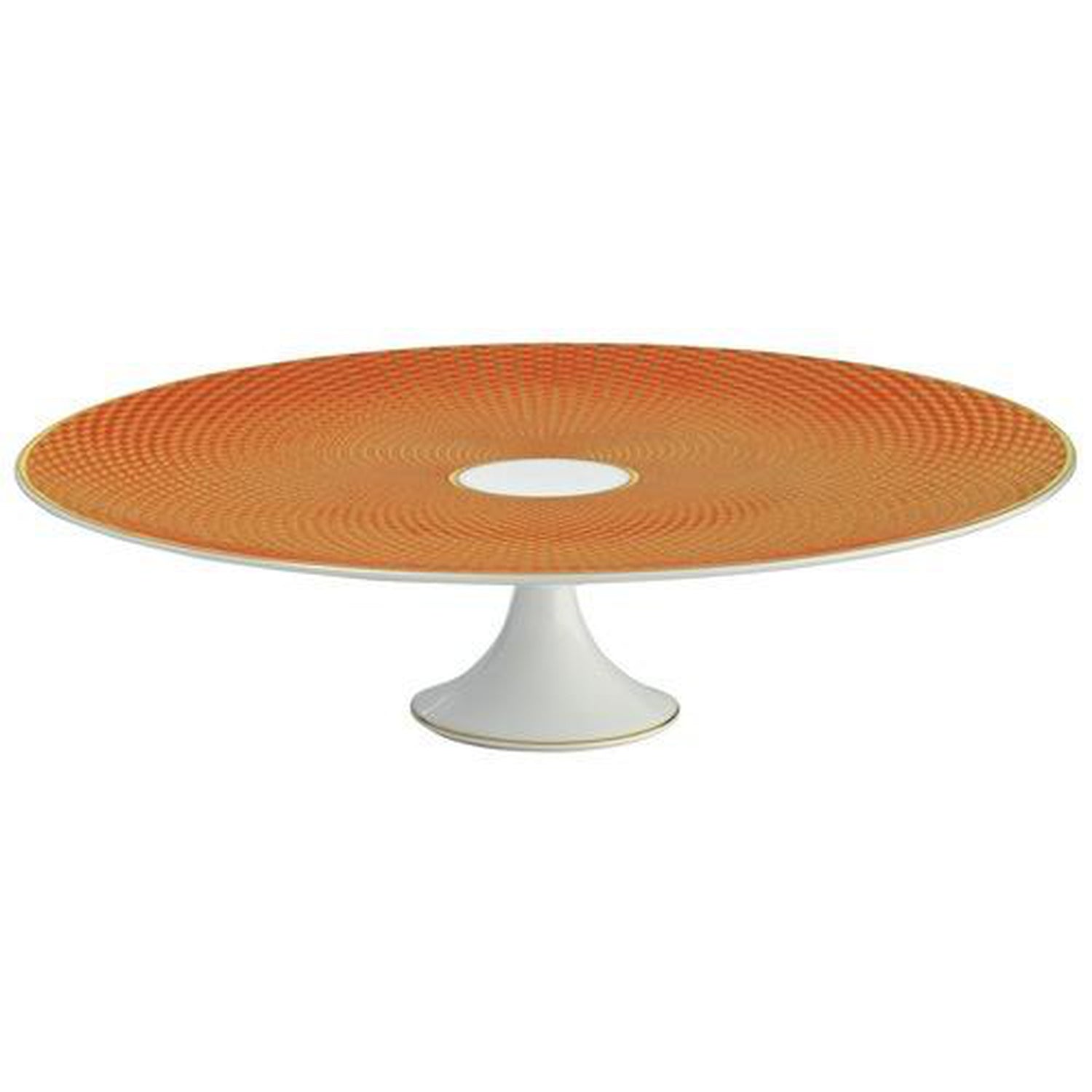 Raynaud Tresor Orange Motif N°1 Petit Four Stand Large