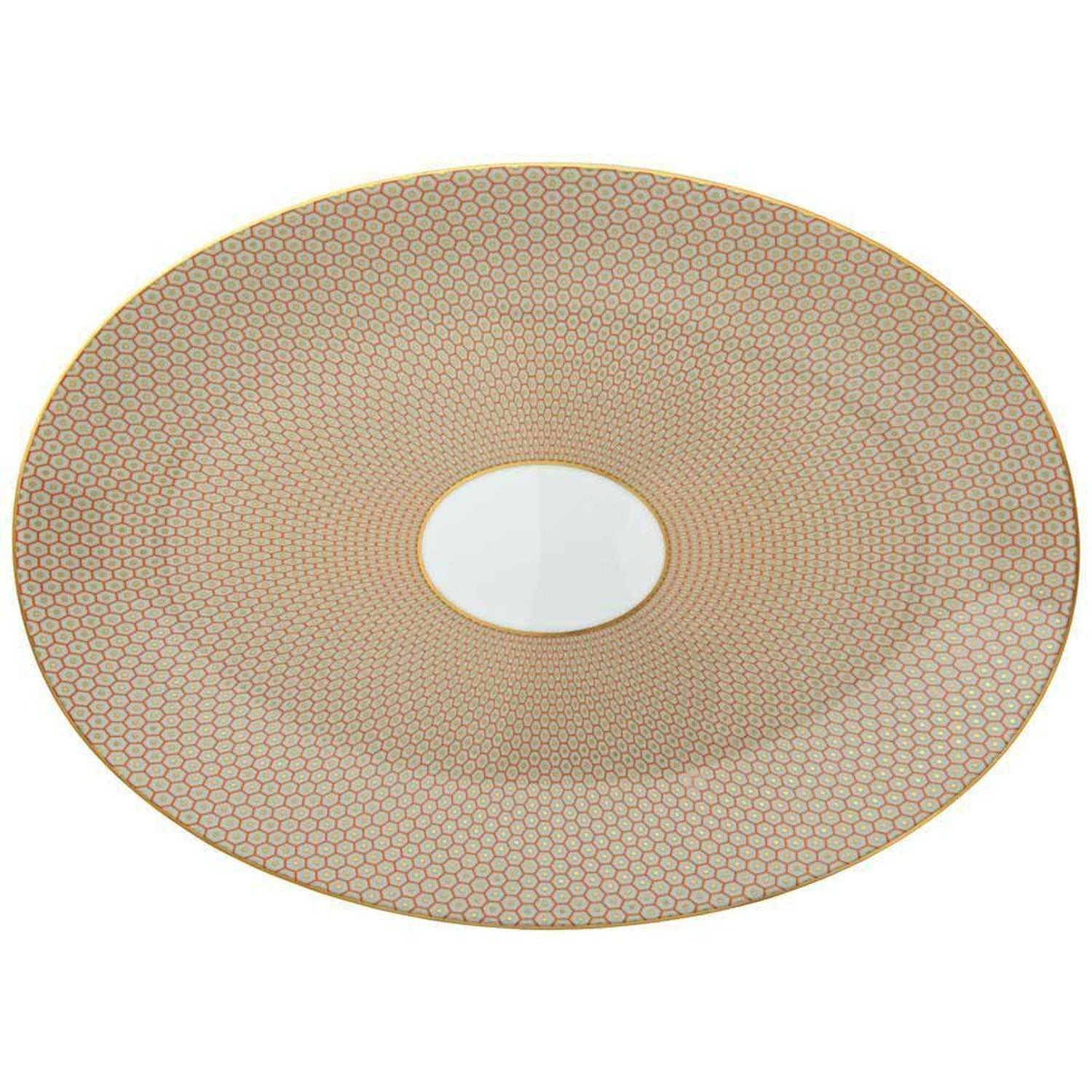 Raynaud Tresor Orange Motif N°3 Oval Dish/Platter Large