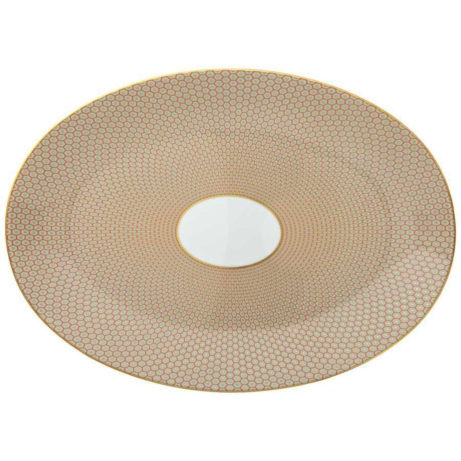 Raynaud Tresor Orange Motif N°3 Oval Dish/Platter Large