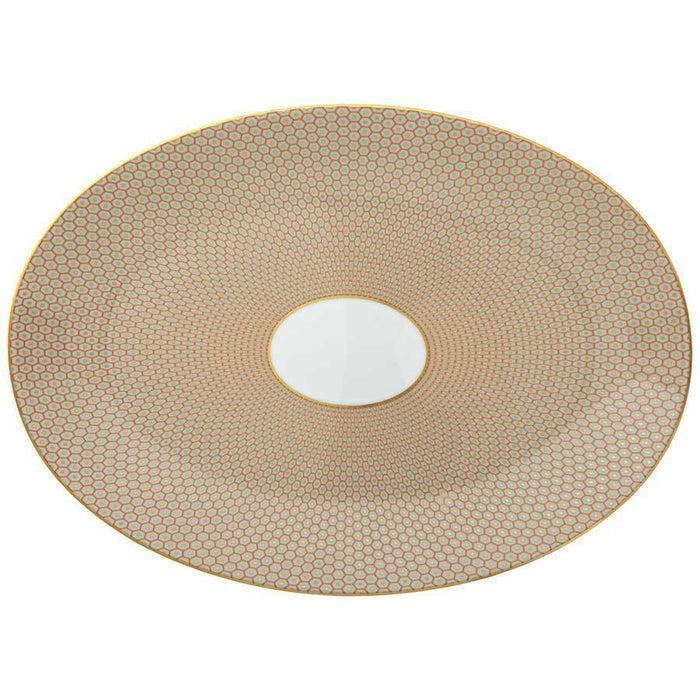 Raynaud Tresor Orange Motif N°3   Oval Dish/Platter Large
