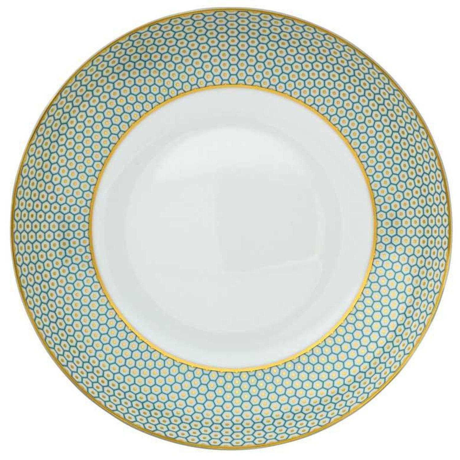 Raynaud Tresor Turquoise Motif N°3 Rim Soup Plate