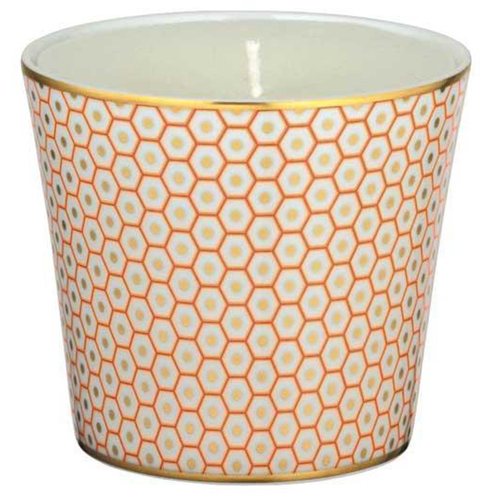 Raynaud Tresor Orange Motif N°3 Candle Pot Rd. Gbx