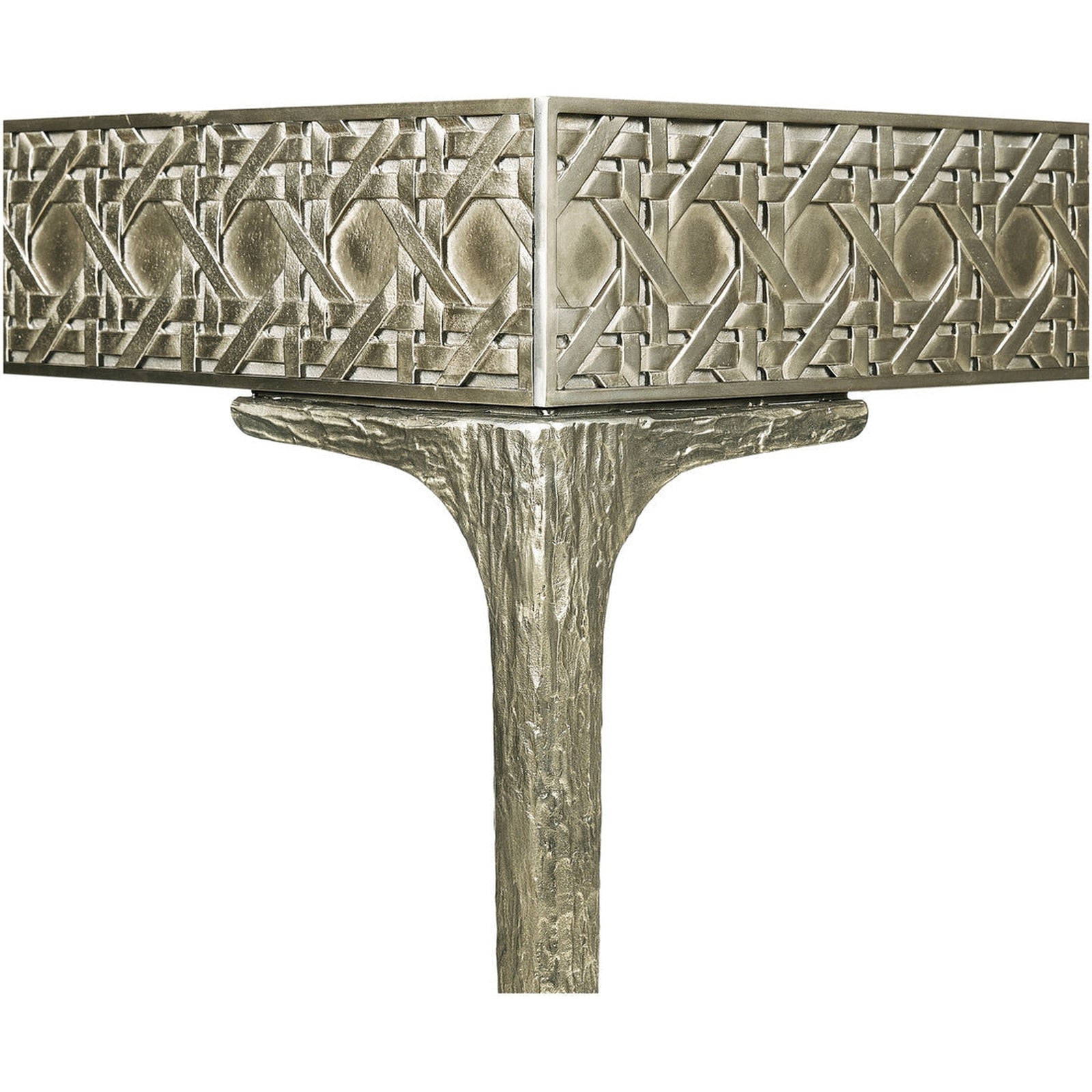 Jonathan Charles Cnoidal Cane Carved Metal Desk
