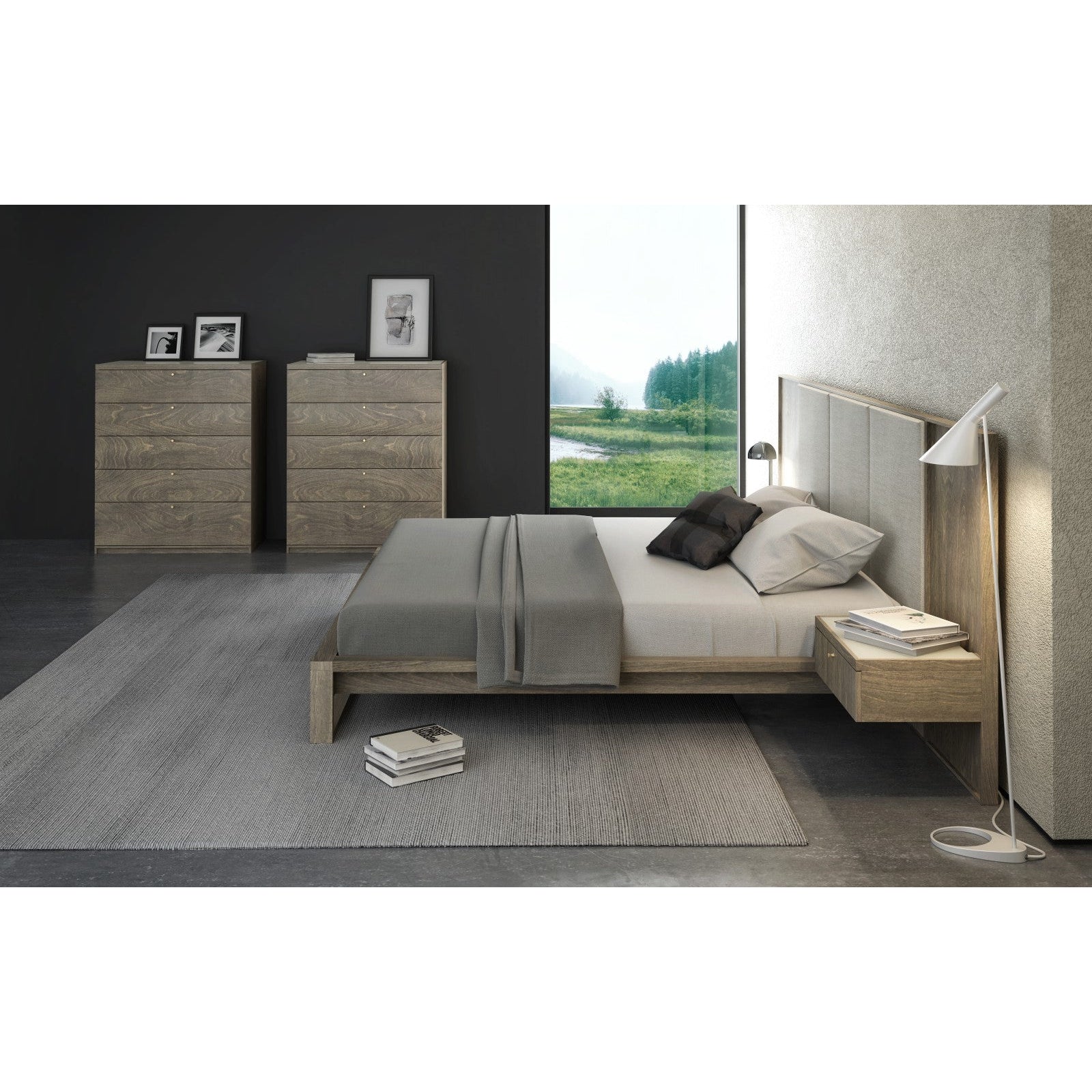 Huppe Wellington Upholstered Bed with Long Headborad ‐ Drawers